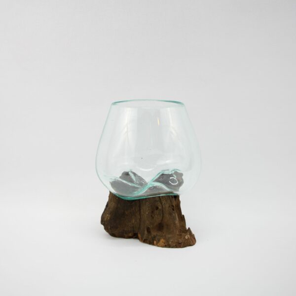 Glas auf Holz / Glasschale klein