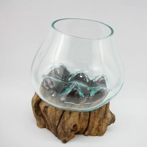 Glas auf Holz / Glasschale gross – Bild 3