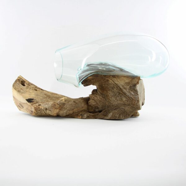 Glas auf Holz / Hängende Vase – Bild 2