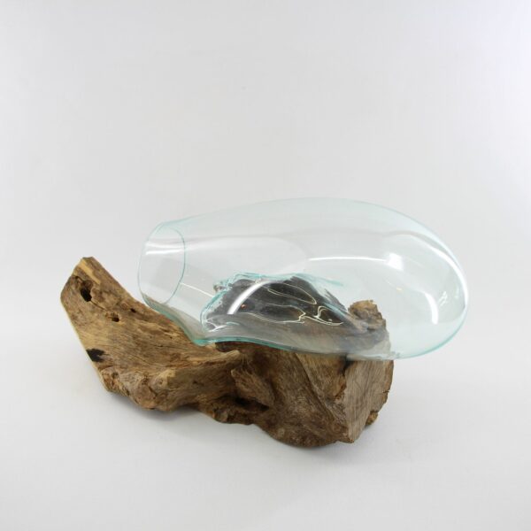 Glas auf Holz / Hängende Vase – Bild 3
