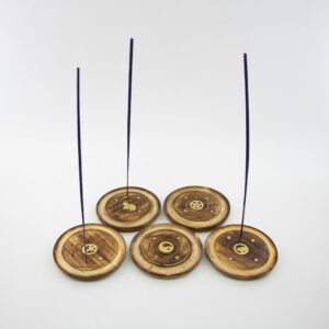 Räucherstäbchenhalter Mangoholz rund