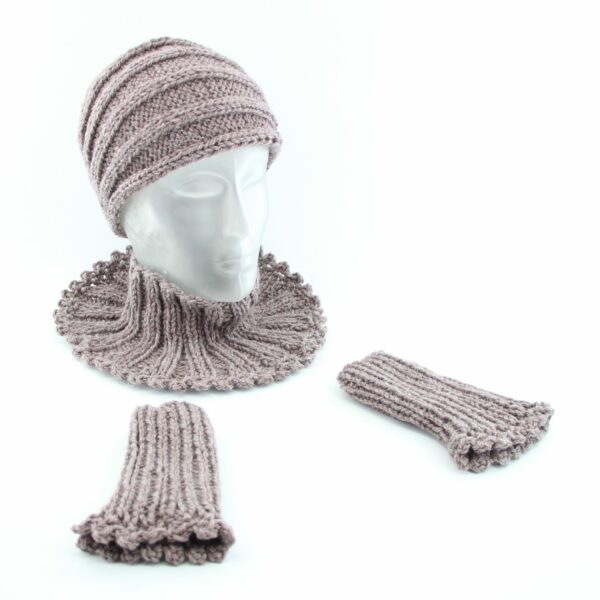Winter-Set aus 100% Wolle mit Breitem Stirnband – Bild 7